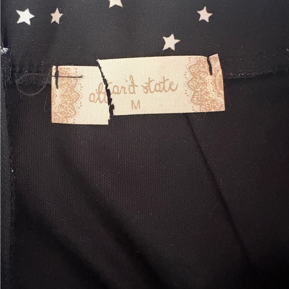 New Medium Altar’d State Black Star Print Ruffle Mini Skirt - Picture 5 of 11